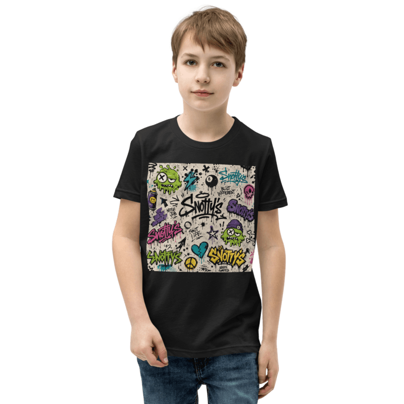 Black youth tee with the Snot Life print